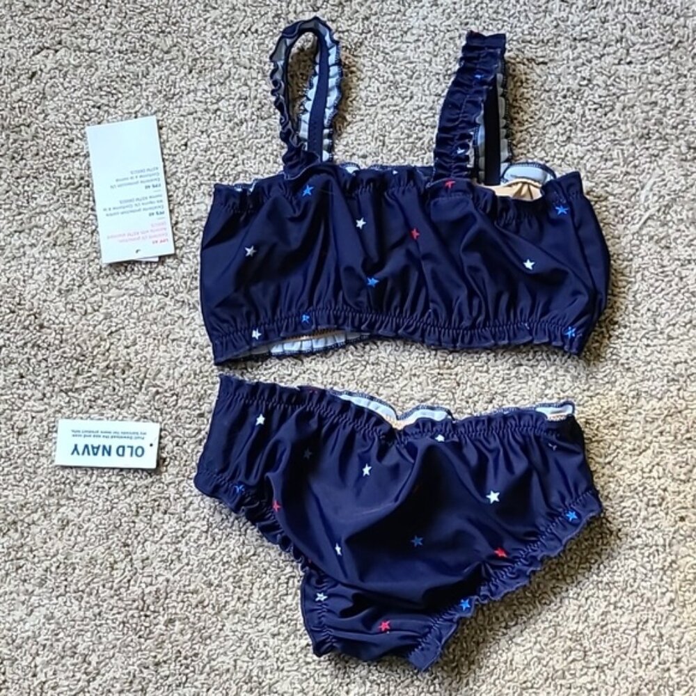 Old Navy Toddler Girl Star Bikini - Patriotic, Red white and blue - Picture 4 of 8